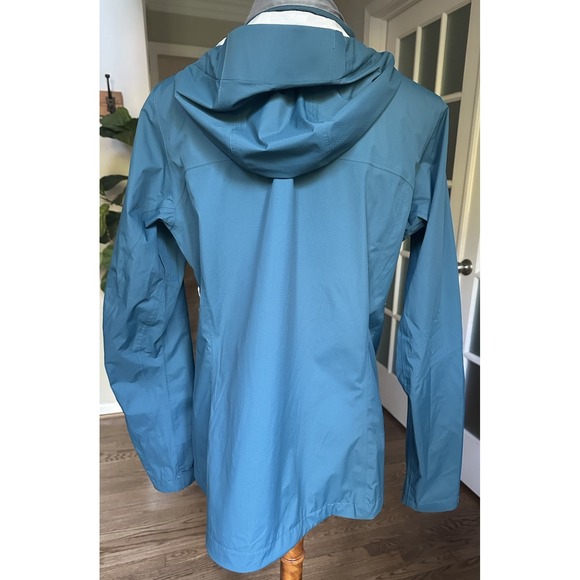 REI Co-Op Rainier RainCoat Jacket Women's M Peak 2.5L Hiking Hooded Blue - Picture 7 of 13
